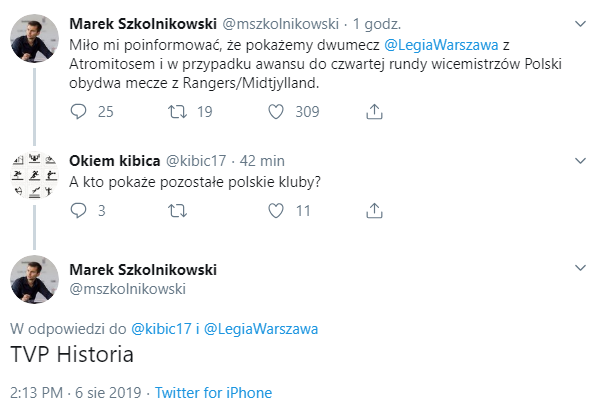 Gdzie obejrzymy inne polskie kluby w el. do LE? DYREKTOR TVP SPORT ZAORAŁ xD